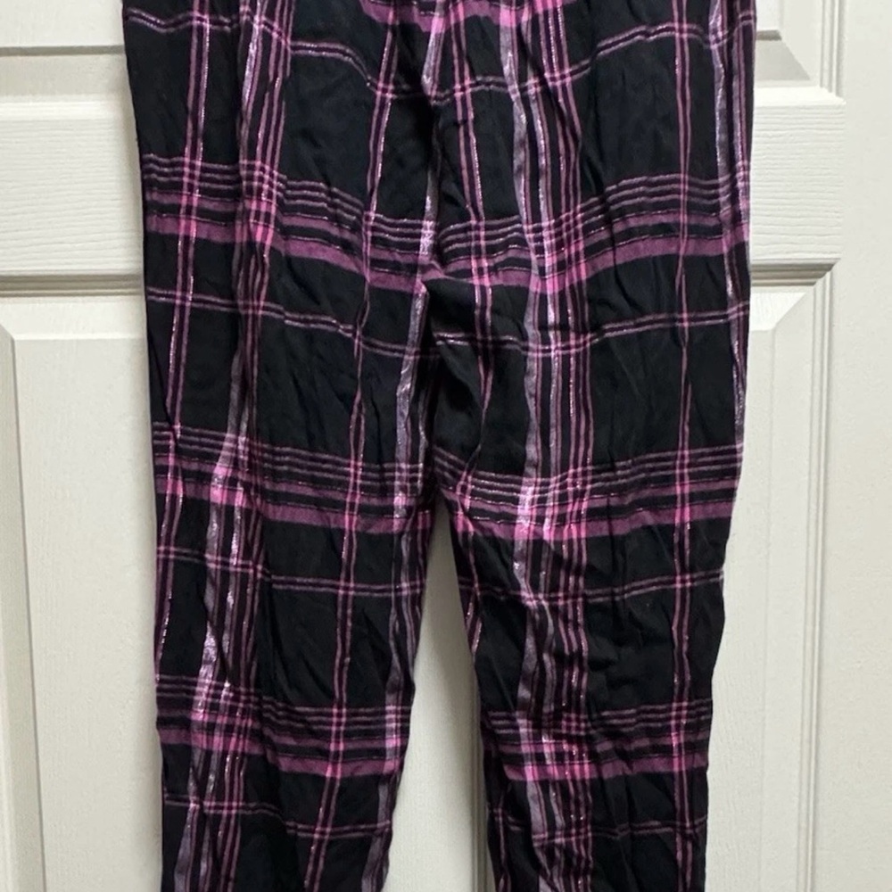 Victoria's Secret Black and Pink Plaid Pajama Pants